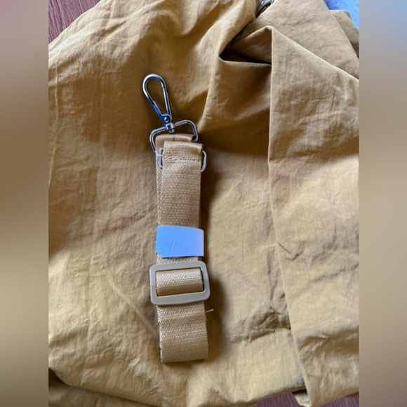 Yellow Women’s Nylon Tote Bag w/ Crossbody Strap/ Bag Scarf - Picture 5 of 5